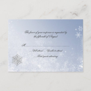 Winter Snowflake Weddenschapskaart RSVP Kaartje