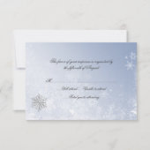 Winter Snowflake Weddenschapskaart RSVP Kaartje (Voorkant)