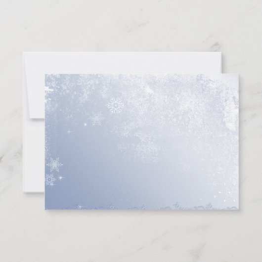Winter Snowflake Weddenschapskaart RSVP Kaartje (Achterkant)