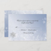 Winter Snowflake Weddenschapskaart RSVP Kaartje (Voorkant / Achterkant)