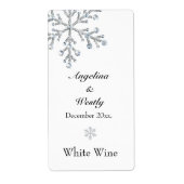 Winter Snowflake Weddenschapslabel Etiket (Voorkant)