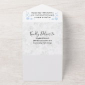 Winter Snowflake Wedding All In One Uitnodiging (Buitenkant)