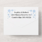 Winter Snowflake Wedding All In One Uitnodiging (Achterkant)