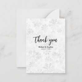 Winter Snowflake Wedding Dank u Notitiekaartje