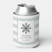 Winter Snowflake Wedding Favor Blikjeskoeler (Blikje Voorkant)