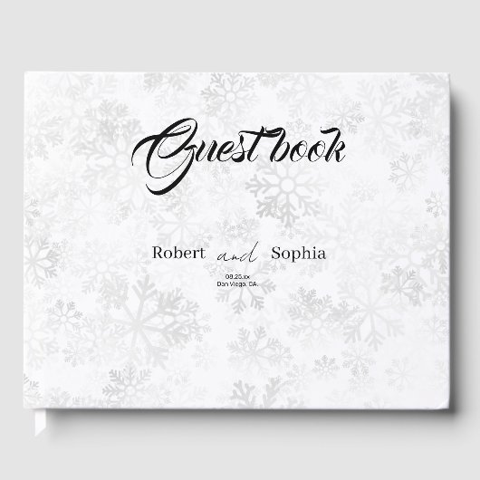 Winter Snowflake Wedding Gastenboek (Voorkant)