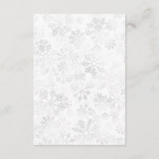 Winter Snowflake Wedding Informatiekaartje (Achterkant)