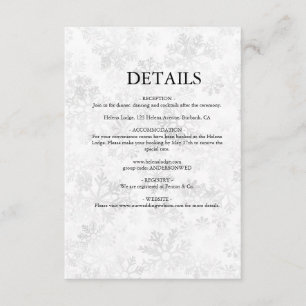 Winter Snowflake Wedding Informatiekaartje
