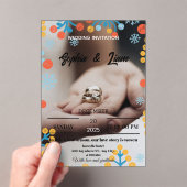 Winter Snowflake Wedding Invitation Acryl Uitnodigingen (Insitu (Draagbaar))