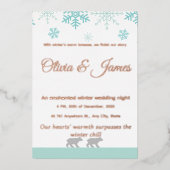 Winter Snowflake Wedding Invitation​ Folie Uitnodiging (Voorkant)