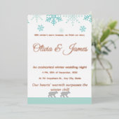 Winter Snowflake Wedding Invitation​ Folie Uitnodiging (Staand Voorkant)