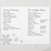 Winter Snowflake Wedding Programme (Achterkant)