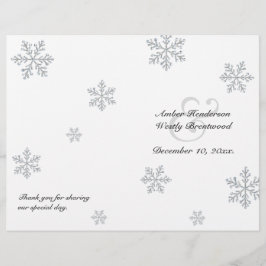 Winter Snowflake Wedding Programme