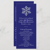 Winter Snowflake Wedding Programme Programmakaart (Voorkant / Achterkant)