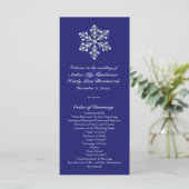 Winter Snowflake Wedding Programme Programmakaart (Staand voorkant)