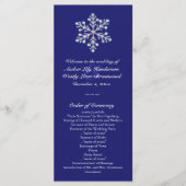 Winter Snowflake Wedding Programme Programmakaart (Voorkant)