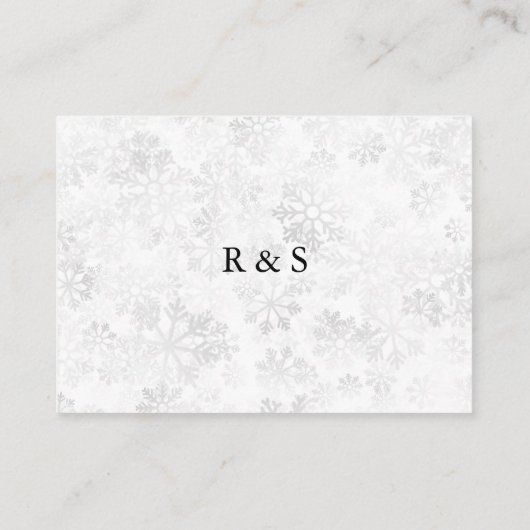 Winter Snowflake Wedding QR-code Informatiekaartje (Achterkant)