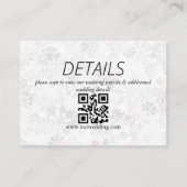 Winter Snowflake Wedding QR-code Informatiekaartje (Voorkant)