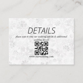 Winter Snowflake Wedding QR-code Informatiekaartje