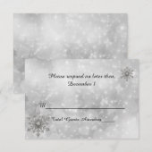 Winter Snowflake Wedding RSVP-kaart RSVP Kaartje (Voorkant / Achterkant)