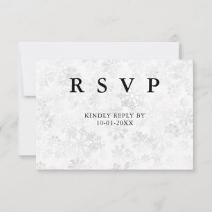 Winter Snowflake Wedding RSVP Kaartje