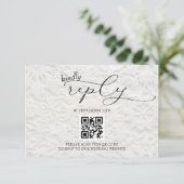 Winter Snowflake Wedding Simple QR RSVP Kaartje (Staand voorkant)