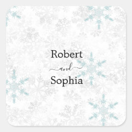 Winter Snowflake Wedding Vierkante Sticker