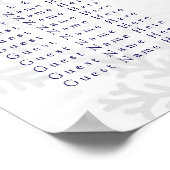 Winter Snowflake Wedding Zitting Grafiek Poster (Hoek)