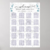 Winter Snowflake Wedding Zitting Grafiek Poster (Voorkant)