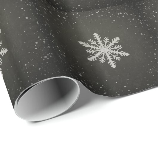 Winter Snowflake White Chalk Drawing Cadeaupapier (Rol Hoek)