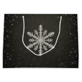 Winter Snowflake White Chalk Drawing Large Cadeautasje (Voorkant)