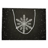 Winter Snowflake White Chalk Drawing Large Cadeautasje (Achterkant)