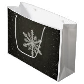 Winter Snowflake White Chalk Drawing Large Cadeautasje (Voorkant Gekanteld)