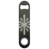 Winter Snowflake White Chalk Drawing Speed Flessenopener (Voorkant)