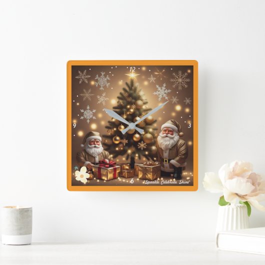 Winter Snowflake Wonderland Vierkante Klok (Huis)