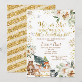 Winter Snowflake Woodland Dieren Geslacht Kaart