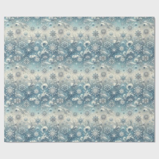 Winter Snowflake wrapppapier Cadeaupapier (Vlak)
