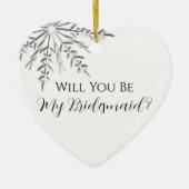 Winter Snowflake zal je mijn Bridesmaid zijn Keramisch Ornament (Voorkant)