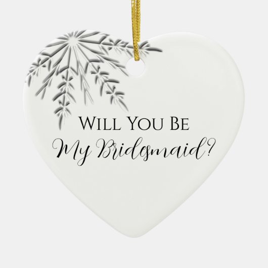 Winter Snowflake zal je mijn Bridesmaid zijn Keramisch Ornament (Voorkant)