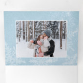 Winter Snowflakes 3-Foto Merry-kerstscript Drieluik Wenskaart (Binnenzijde eerst)