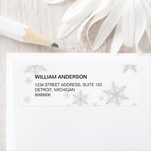 Winter Snowflakes adreslabel Etiket (Insitu)