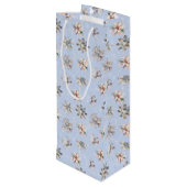 Winter Snowflakes and Sparkles Gift Bag Wijn Cadeautas (Achterkant Gekanteld)