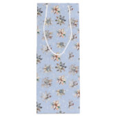 Winter Snowflakes and Sparkles Gift Bag Wijn Cadeautas (Achterkant)