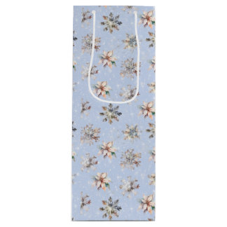 Winter Snowflakes and Sparkles Gift Bag Wijn Cadeautas
