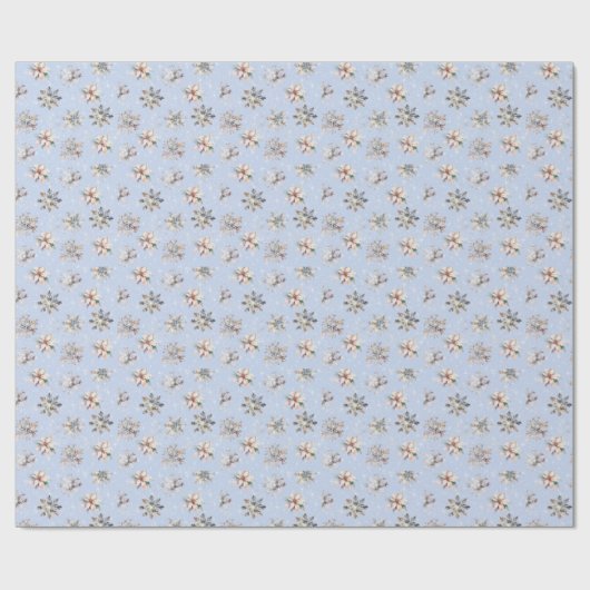 Winter Snowflakes and Sparkles Wrapping Paper Cadeaupapier (Vlak)