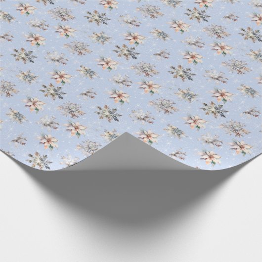 Winter Snowflakes and Sparkles Wrapping Paper Cadeaupapier (Hoek)
