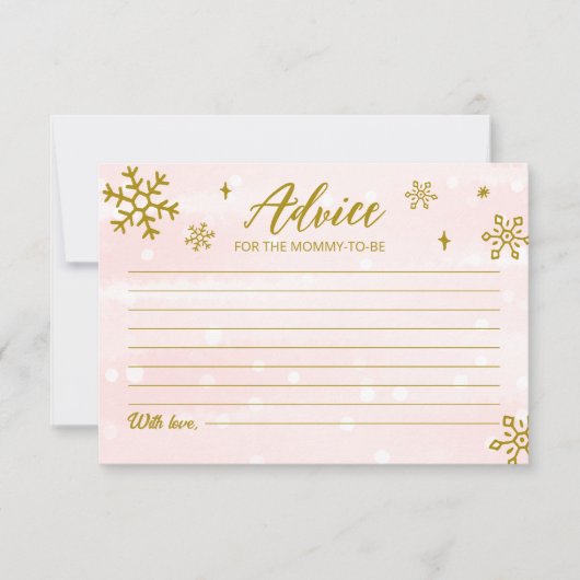 Winter Snowflakes Baby Girl Showadvieskaarten Kaart (Voorkant)