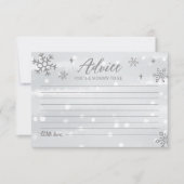 Winter Snowflakes Baby Gray Shower Advice Kards Kaart (Voorkant)