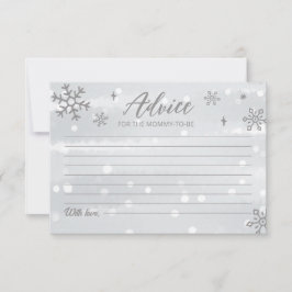 Winter Snowflakes Baby Gray Shower Advice Kards Kaart