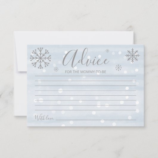 Winter Snowflakes Baby shower Advice Kards Kaart (Voorkant)